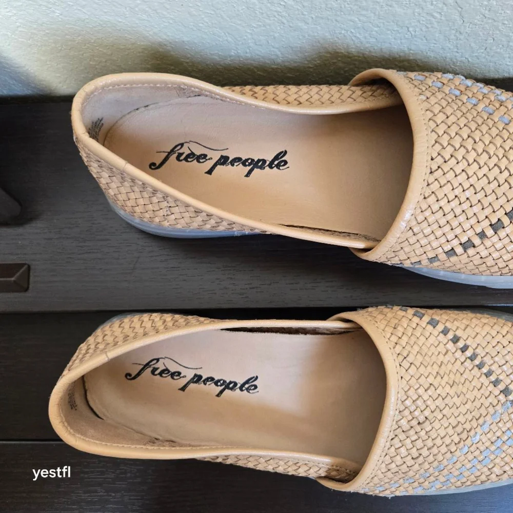 Free people People Santorini Sneaker Womens 41 Natural Combo Tan Slip on Sh